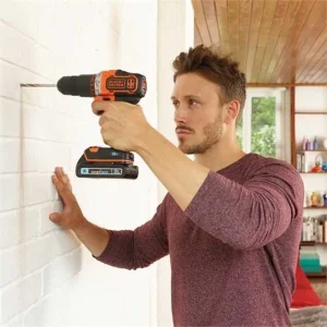 en solde BLACK+DECKER Perceuse à Percussion Sans Fil BDCHD18KST 12